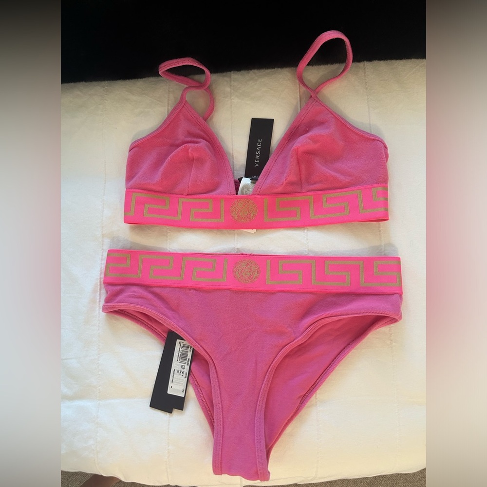 Authentic Versace Pink Bikini Swim Set